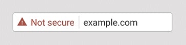Potential warning that Google may implement to Chrome's URL box to warn users of unsecured domains.