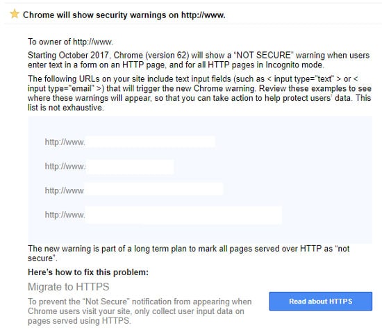 google https secure site for google warning