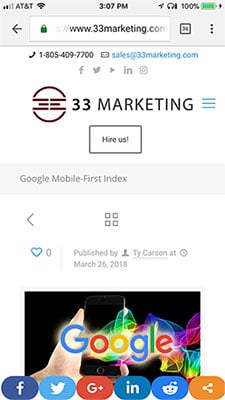 Mobile Website Example