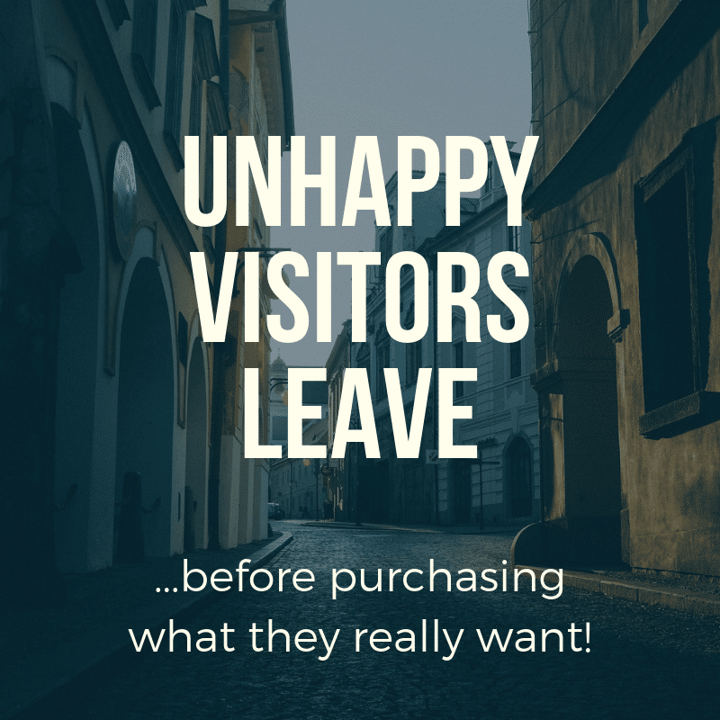 Unhappy website visitors leave