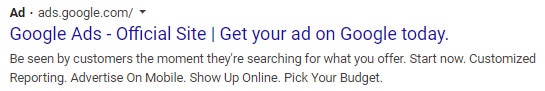 New black Ads label on Google desktop results