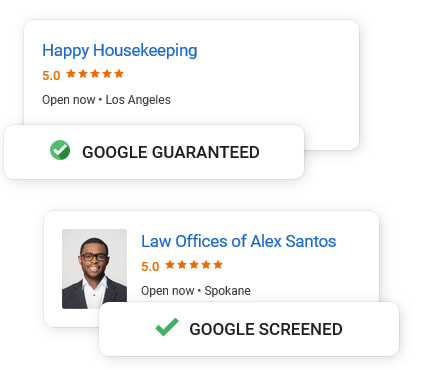 Google Screened & Googel Guaranteed Badges