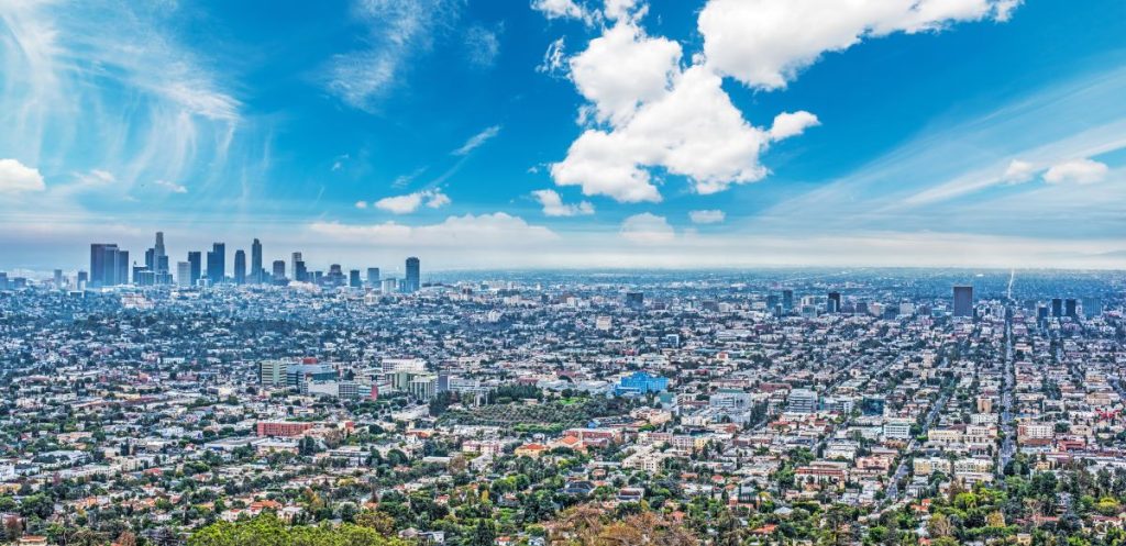 Daytime cityscape of Los Angeles