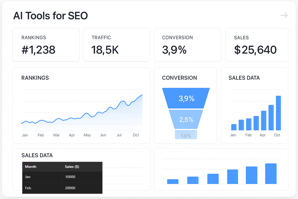 ai tools for seo dashboard